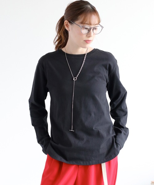 cepo（セポ）の「ラウンドカットロングスリーブTee（Tシャツ/カットソー・レディース・オフホワイト/ブラック・M）」の2枚目の写真