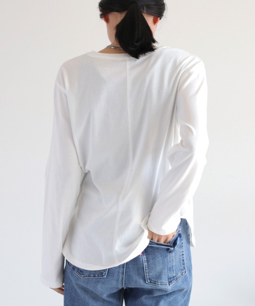 cepo（セポ）の「ラウンドカットロングスリーブTee（Tシャツ/カットソー・レディース・オフホワイト/ブラック・M）」の15枚目の写真
