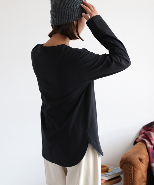 cepo（セポ）の「ラウンドカットロングスリーブTee（Tシャツ/カットソー・レディース・オフホワイト/ブラック・M）」の14枚目の写真