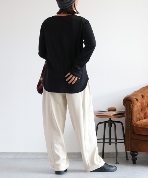 cepo（セポ）の「ラウンドカットロングスリーブTee（Tシャツ/カットソー・レディース・オフホワイト/ブラック・M）」の16枚目の写真