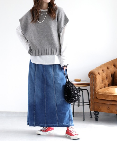 cepo（セポ）の「ラウンドカットロングスリーブTee（Tシャツ/カットソー・レディース・オフホワイト/ブラック・M）」の6枚目の写真