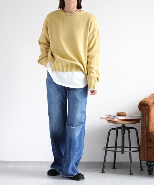 cepo（セポ）の「ラウンドカットロングスリーブTee（Tシャツ/カットソー・レディース・オフホワイト/ブラック・M）」の8枚目の写真