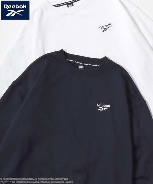 Reebok(リーボック)の「Reebok/リーボック オーバーサイズ 裏起毛 ロゴ ワンポイント刺繍 スウェット トレーナー/レディース メンズ(スウェット・レディース・ブラック/アッシュグレー/ネイビー/ホワイト・M/L/LL)」の4枚目の写真