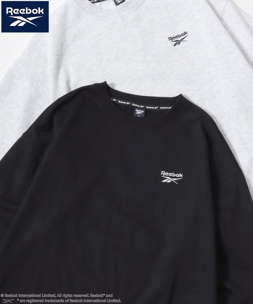 Reebok(リーボック)の「Reebok/リーボック オーバーサイズ 裏起毛 ロゴ ワンポイント刺繍 スウェット トレーナー/レディース メンズ(スウェット・レディース・ブラック/アッシュグレー/ネイビー/ホワイト・M/L/LL)」の2枚目の写真