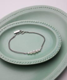 OLIVIA BURTON（オリビアバートン）の「「OLIVIA BURTON/オリビアバートン」クラシック - パール＆ビーズ パール ダブル ロー ボール シルバー ブレスレット（ブレスレット）」