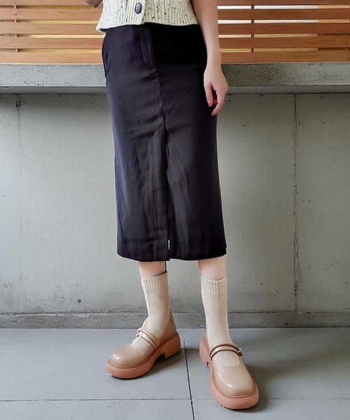 Sugar Sugar（シュガーシュガー）の「厚底 リブ ニット ミドル ブーツ【SUGAR SUGAR シュガーシュガー】8100 ニット ベルクロ（ブーツ・レディース・ブラック/ベージュ/ブラウン・LL/S/M/L）」の4枚目の写真