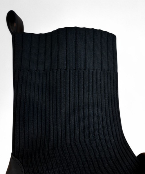 Sugar Sugar（シュガーシュガー）の「厚底 リブ ニット ミドル ブーツ【SUGAR SUGAR シュガーシュガー】8100 ニット ベルクロ（ブーツ・レディース・ブラック/ベージュ/ブラウン・LL/S/M/L）」の12枚目の写真