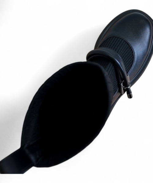 Sugar Sugar（シュガーシュガー）の「厚底 リブ ニット ミドル ブーツ【SUGAR SUGAR シュガーシュガー】8100 ニット ベルクロ（ブーツ・レディース・ブラック/ベージュ/ブラウン・LL/S/M/L）」の13枚目の写真