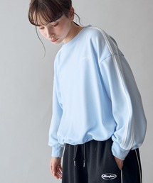 BISKEE（ビスキー）の「さがら刺繍ロゴ袖ラインプルオーバー/トレーナー（スウェット）」