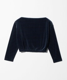 6（ロク）の「＜6(ROKU)＞ベロア ボーダー トップス（Tシャツ