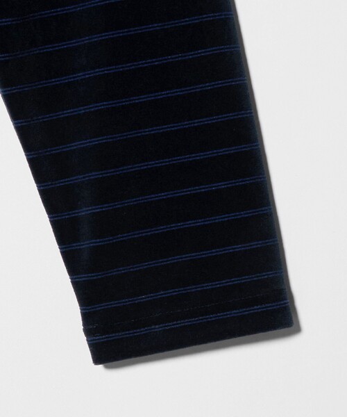 6（ロク）の「＜6(ROKU)＞ベロア ボーダー トップス（Tシャツ