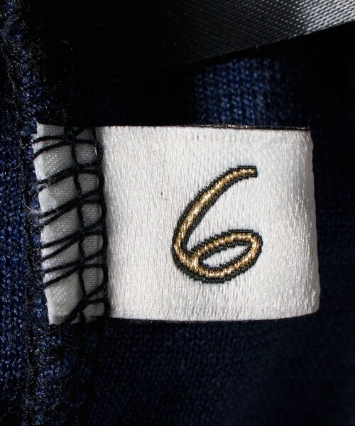 6（ロク）の「＜6(ROKU)＞ベロア ボーダー トップス（Tシャツ