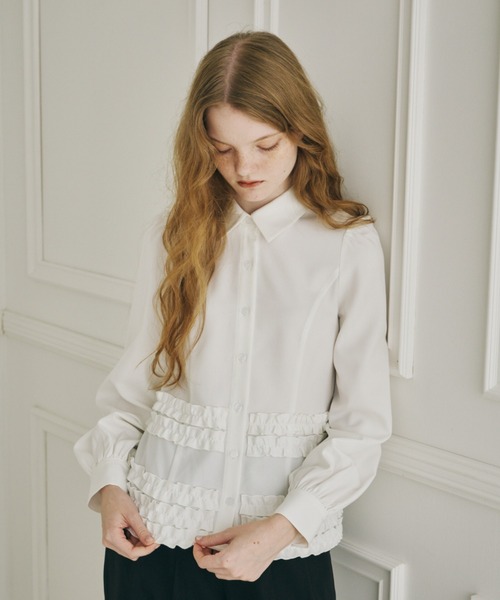 idem(イデム)の「many frill blouse / フリルデザインブラウス(シャツ/ブラウス・レディース・オフホワイト/ブラック・FREE)」の12枚目の写真