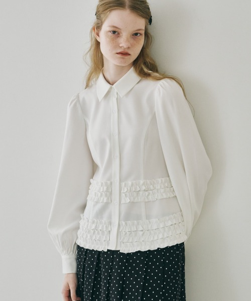 idem many frill blouse フリルブラウス オフホワイト many frill blouse / フリルデザインブラウス（シャツ/ブラウス