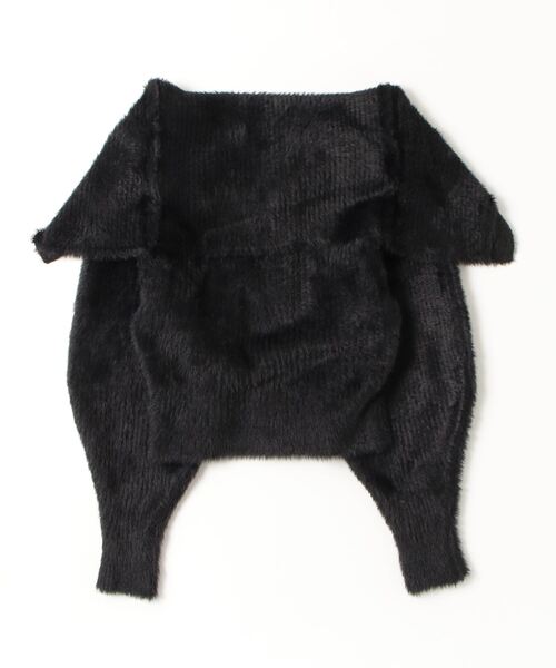 JOHN LAWRENCE SULLIVAN（ジョンローレンスサリバン）の「RIBED SHAGGY OVER HI-NECK KNIT CARDIGAN（ニット/セーター・レディース・ブラック/グレー・ONE SIZE）」の6枚目の写真
