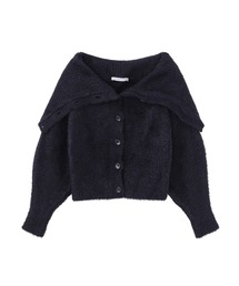 JOHN LAWRENCE SULLIVAN | RIBED SHAGGY OVER HI-NECK KNIT CARDIGAN(ニット/セーター)