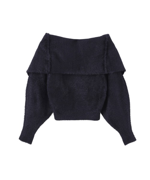 JOHN LAWRENCE SULLIVAN（ジョンローレンスサリバン）の「RIBED SHAGGY OVER HI-NECK KNIT CARDIGAN（ニット/セーター・レディース・ブラック/グレー・ONE SIZE）」の4枚目の写真