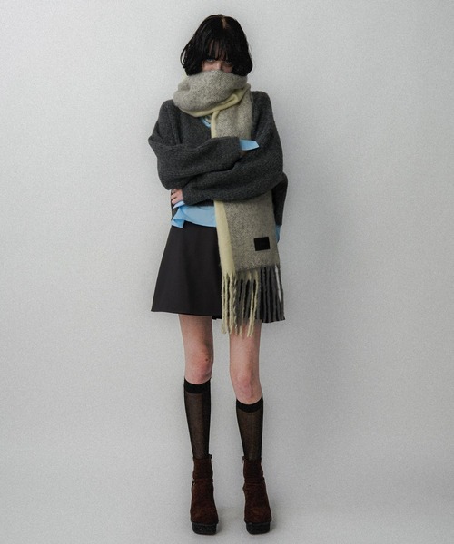 HARE（ハレ）の「ハイショクシャギーマフラー(HARE)（マフラー・レディース・ブルー/グレー/レッド/イエロー/ブラック・FREE）」の20枚目の写真