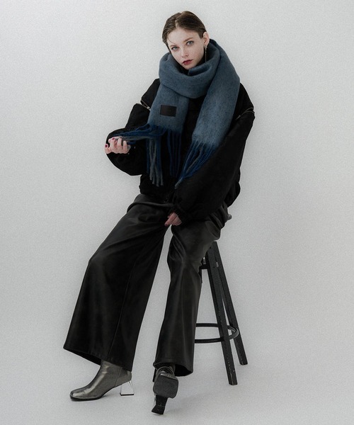 HARE（ハレ）の「ハイショクシャギーマフラー(HARE)（マフラー・レディース・ブルー/グレー/レッド/イエロー/ブラック・FREE）」の22枚目の写真