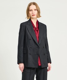 未使用品⭐︎HILTON テーラードジャケット　黒　ストライプ　BE6 未使用品⭐︎HILTON テーラードジャケット 黒 ストライプ BE6