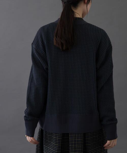 FORK&SPOON（フォークアンドスプーン）の「FORK&SPOON　ワッフルカーディガン（カーディガン/ボレロ・レディース・チャコールグレー/グレー系その他/ベージュ・1）」の13枚目の写真