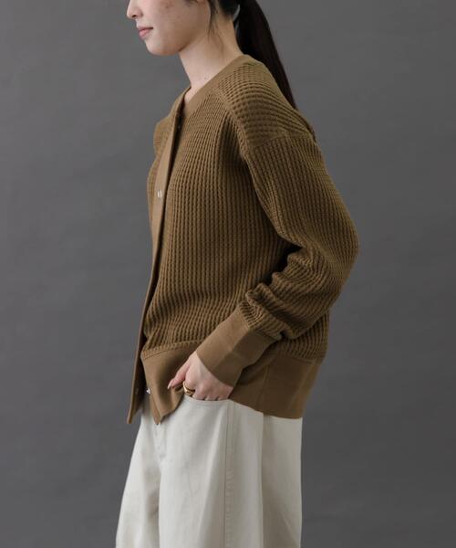 FORK&SPOON（フォークアンドスプーン）の「FORK&SPOON　ワッフルカーディガン（カーディガン/ボレロ・レディース・チャコールグレー/グレー系その他/ベージュ・1）」の9枚目の写真