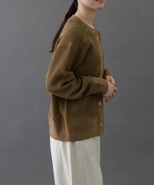 FORK&SPOON（フォークアンドスプーン）の「FORK&SPOON　ワッフルカーディガン（カーディガン/ボレロ・レディース・チャコールグレー/グレー系その他/ベージュ・1）」の11枚目の写真