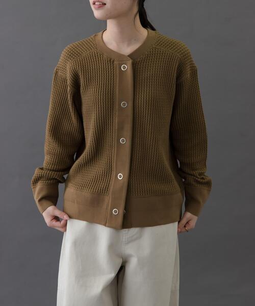 FORK&SPOON（フォークアンドスプーン）の「FORK&SPOON　ワッフルカーディガン（カーディガン/ボレロ・レディース・チャコールグレー/グレー系その他/ベージュ・1）」の12枚目の写真