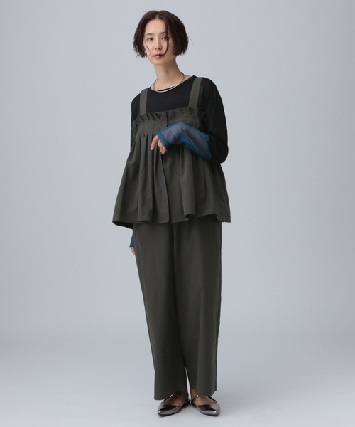 LEPSIM（レプシィム）の「タックオールインワン　581639（サロペット/オーバーオール・レディース・チャコールグレー/ブラック/ブラウン・FREE）」の4枚目の写真