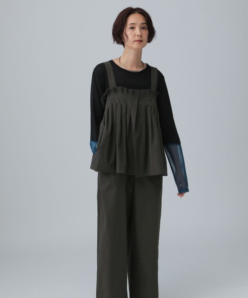 LEPSIM（レプシィム）の「タックオールインワン　581639（サロペット/オーバーオール・レディース・チャコールグレー/ブラック/ブラウン・FREE）」の8枚目の写真