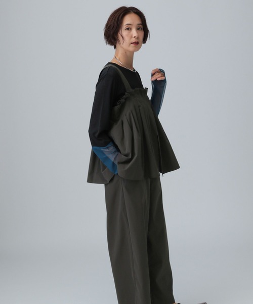 LEPSIM（レプシィム）の「タックオールインワン　581639（サロペット/オーバーオール・レディース・チャコールグレー/ブラック/ブラウン・FREE）」の9枚目の写真