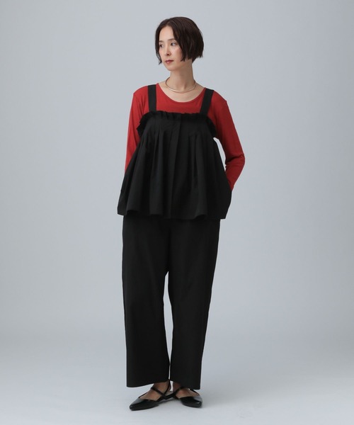 LEPSIM（レプシィム）の「タックオールインワン　581639（サロペット/オーバーオール・レディース・チャコールグレー/ブラック/ブラウン・FREE）」の10枚目の写真