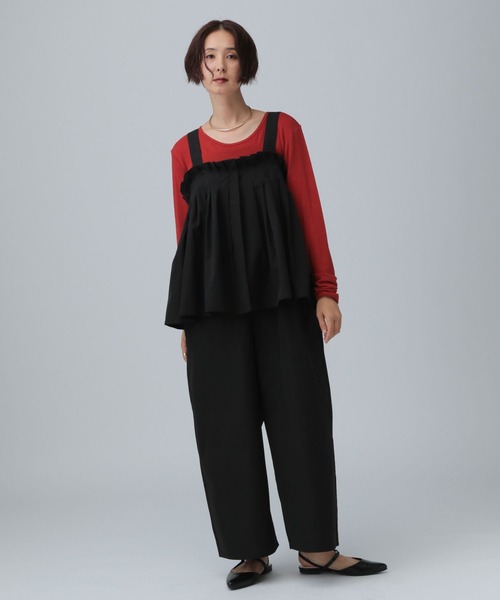 LEPSIM（レプシィム）の「タックオールインワン　581639（サロペット/オーバーオール・レディース・チャコールグレー/ブラック/ブラウン・FREE）」の11枚目の写真