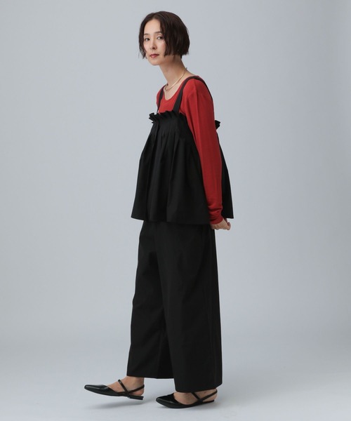 LEPSIM（レプシィム）の「タックオールインワン　581639（サロペット/オーバーオール・レディース・チャコールグレー/ブラック/ブラウン・FREE）」の12枚目の写真