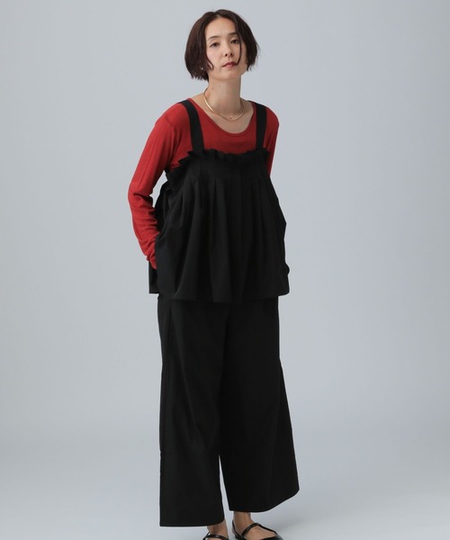 LEPSIM（レプシィム）の「タックオールインワン　581639（サロペット/オーバーオール・レディース・チャコールグレー/ブラック/ブラウン・FREE）」の13枚目の写真