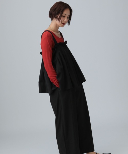 LEPSIM（レプシィム）の「タックオールインワン　581639（サロペット/オーバーオール・レディース・チャコールグレー/ブラック/ブラウン・FREE）」の14枚目の写真