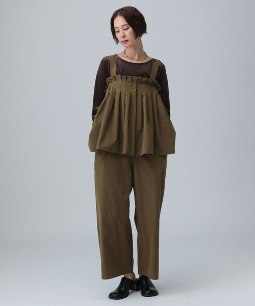 LEPSIM（レプシィム）の「タックオールインワン　581639（サロペット/オーバーオール・レディース・チャコールグレー/ブラック/ブラウン・FREE）」の16枚目の写真