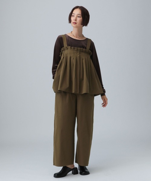 LEPSIM（レプシィム）の「タックオールインワン　581639（サロペット/オーバーオール・レディース・チャコールグレー/ブラック/ブラウン・FREE）」の17枚目の写真