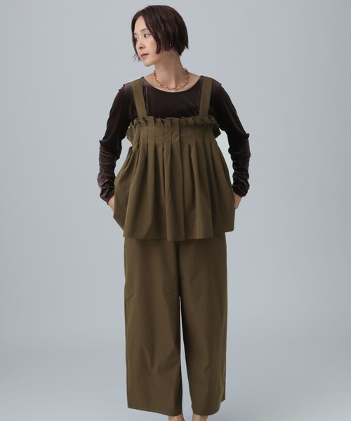 LEPSIM（レプシィム）の「タックオールインワン　581639（サロペット/オーバーオール・レディース・チャコールグレー/ブラック/ブラウン・FREE）」の19枚目の写真