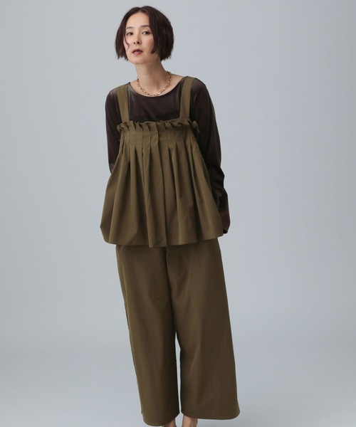 LEPSIM（レプシィム）の「タックオールインワン　581639（サロペット/オーバーオール・レディース・チャコールグレー/ブラック/ブラウン・FREE）」の20枚目の写真