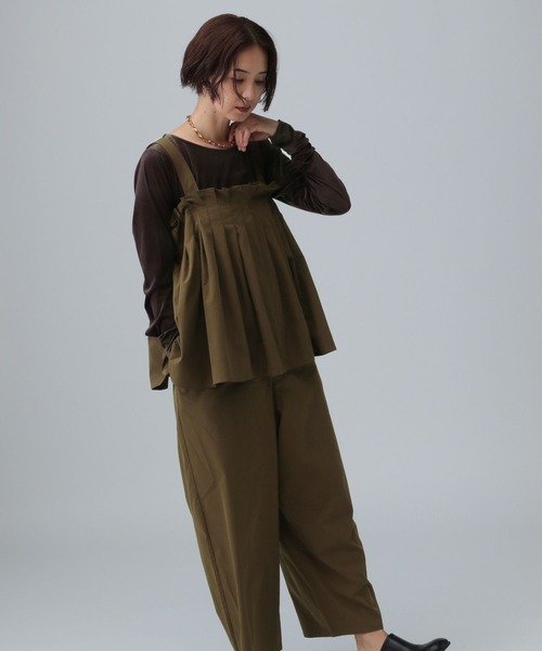 LEPSIM（レプシィム）の「タックオールインワン　581639（サロペット/オーバーオール・レディース・チャコールグレー/ブラック/ブラウン・FREE）」の21枚目の写真