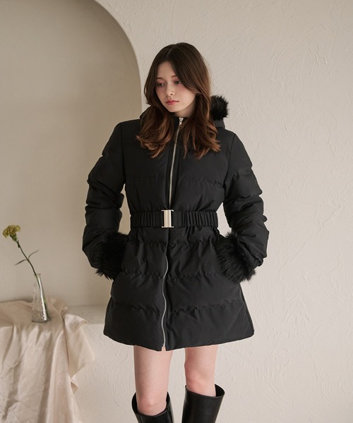 fupel（フぺル）の「Mid-length padded fur coat / ミドル丈中綿ファーコート（その他アウター・レディース・アイボリー/ブラック/モカ・FREE）」の13枚目の写真