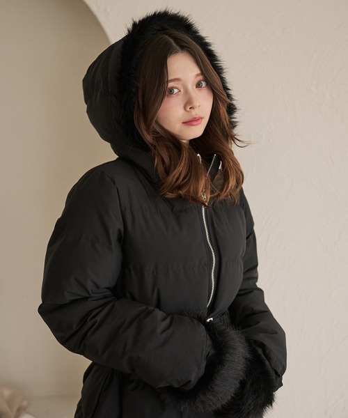 fupel（フぺル）の「Mid-length padded fur coat / ミドル丈中綿ファーコート（その他アウター・レディース・アイボリー/ブラック/モカ・FREE）」の14枚目の写真