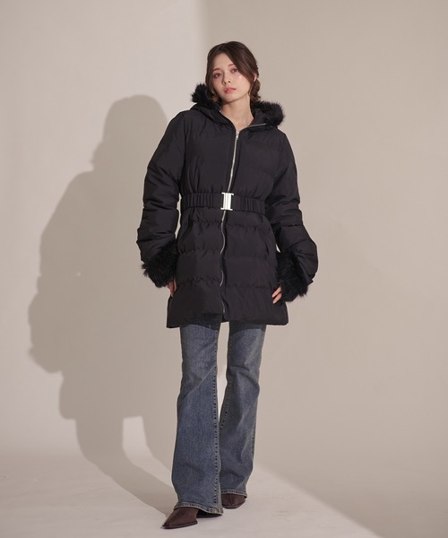 fupel（フぺル）の「Mid-length padded fur coat / ミドル丈中綿ファーコート（その他アウター・レディース・アイボリー/ブラック/モカ・FREE）」の17枚目の写真