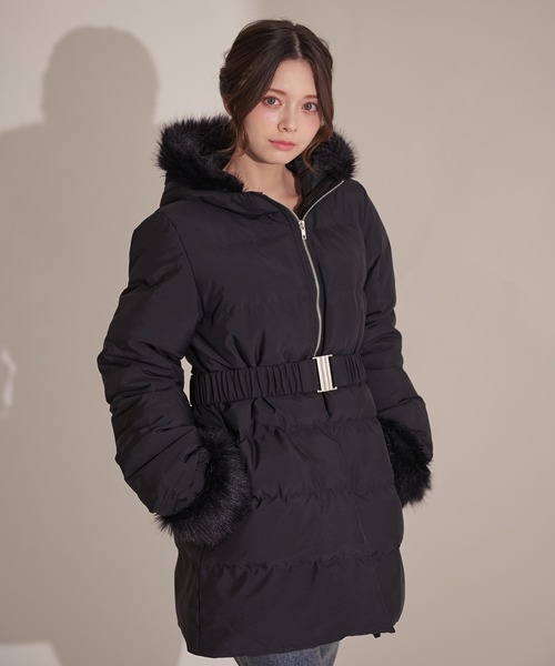 fupel（フぺル）の「Mid-length padded fur coat / ミドル丈中綿ファーコート（その他アウター・レディース・アイボリー/ブラック/モカ・FREE）」の16枚目の写真