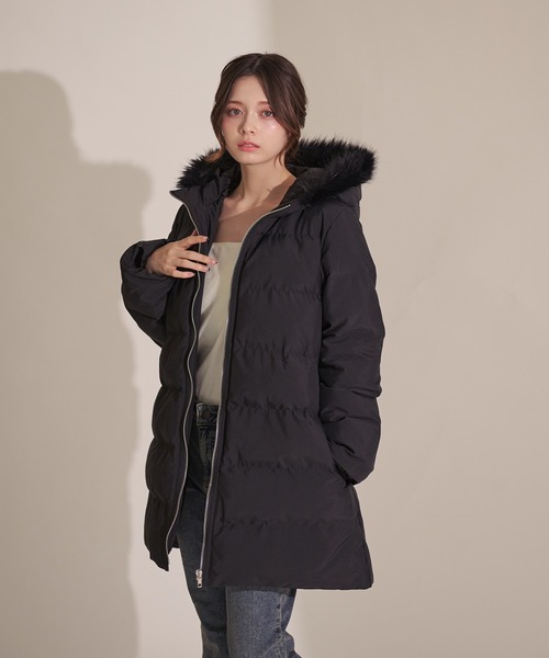 fupel（フぺル）の「Mid-length padded fur coat / ミドル丈中綿ファーコート（その他アウター・レディース・アイボリー/ブラック/モカ・FREE）」の21枚目の写真