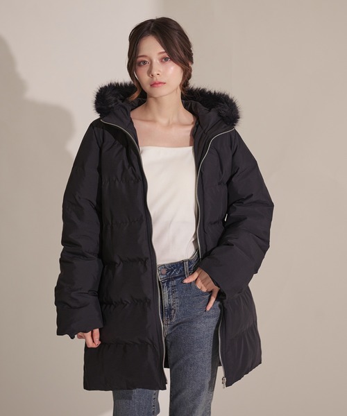 fupel（フぺル）の「Mid-length padded fur coat / ミドル丈中綿ファーコート（その他アウター・レディース・アイボリー/ブラック/モカ・FREE）」の20枚目の写真