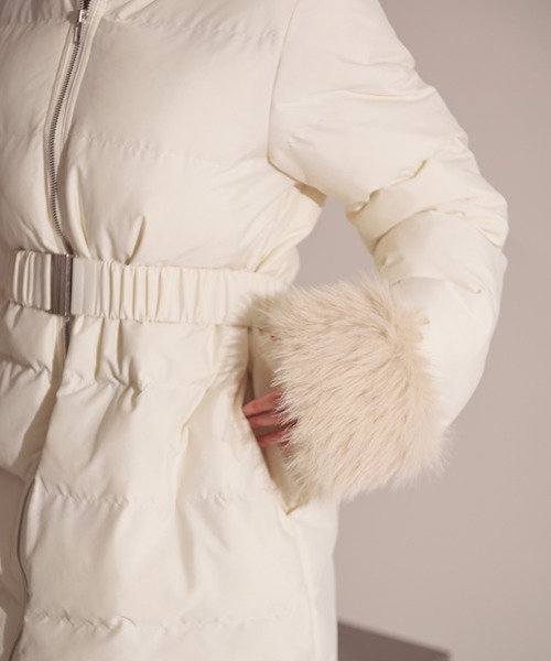 fupel（フぺル）の「Mid-length padded fur coat / ミドル丈中綿ファーコート（その他アウター・レディース・アイボリー/ブラック/モカ・FREE）」の12枚目の写真