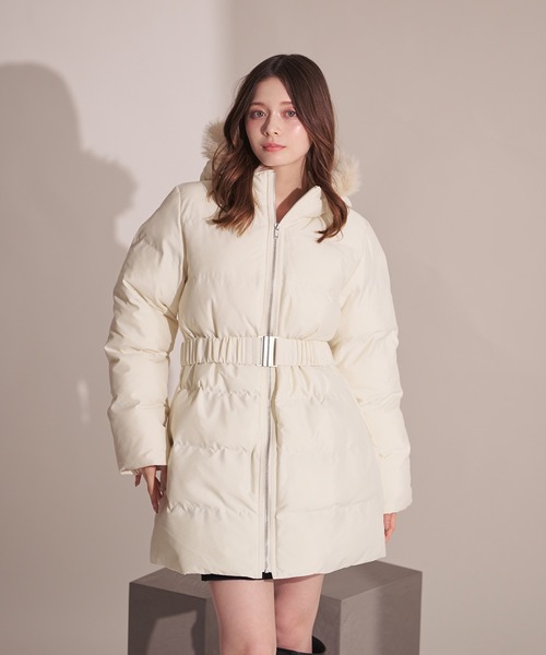 fupel（フぺル）の「Mid-length padded fur coat / ミドル丈中綿ファーコート（その他アウター・レディース・アイボリー/ブラック/モカ・FREE）」の9枚目の写真