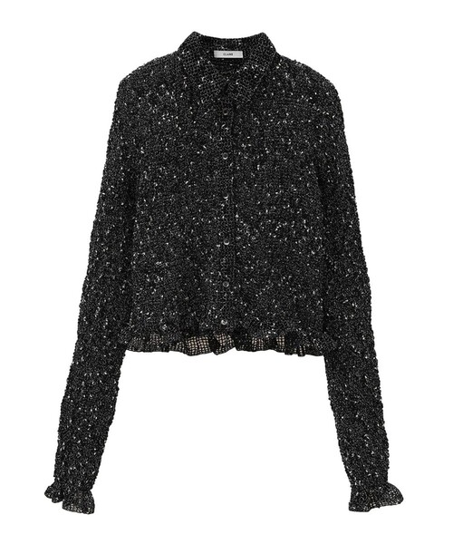 CLANE MIX MESH GATHER SHIRT ブラック 1 MIX MESH GATHER SHIRT（シャツ/ブラウス）｜CLANE（クラネ）の